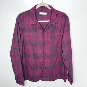 Urban Outfitters Standard Cloth Flannel Shirt Men’s Size Large Pink Plaid Check